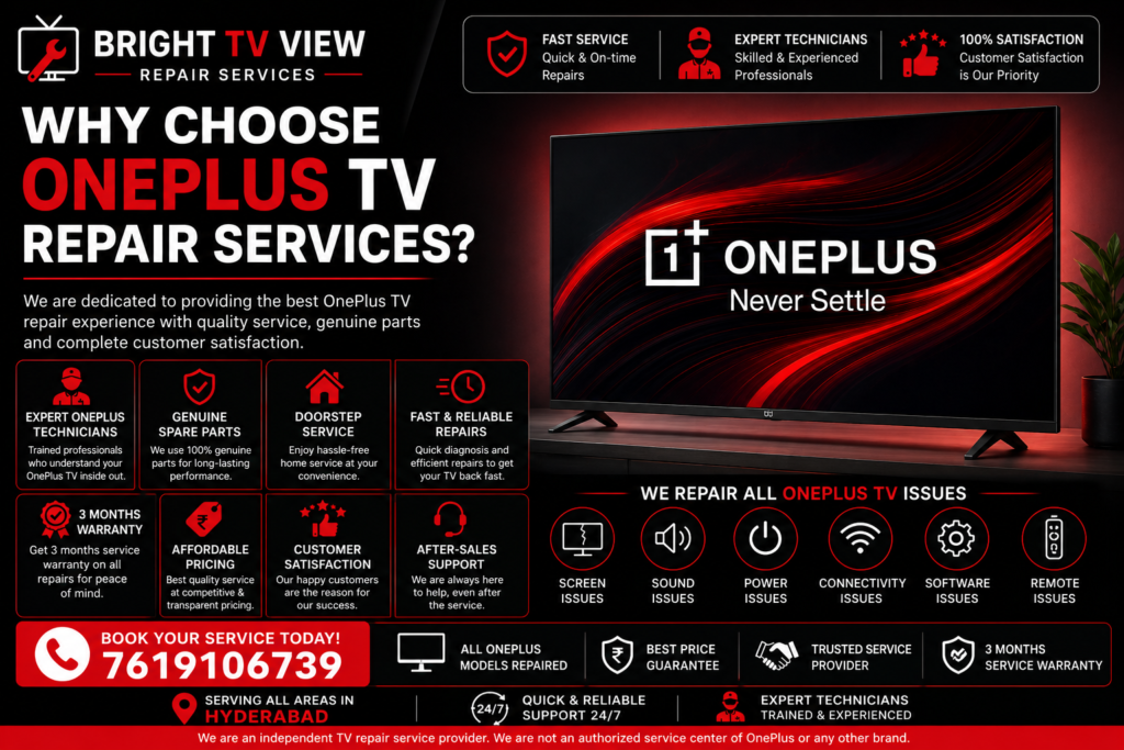 why choose one plus tv repair in hydrabad